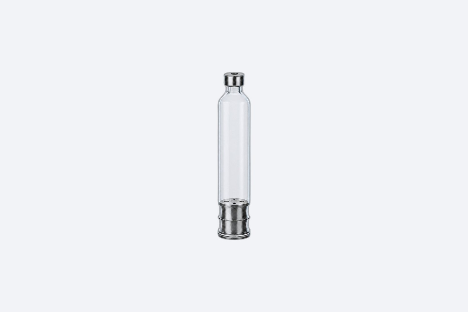 AminoPen 3 ml glass cartridge, with a silver crimp cap and matte black ribbed base